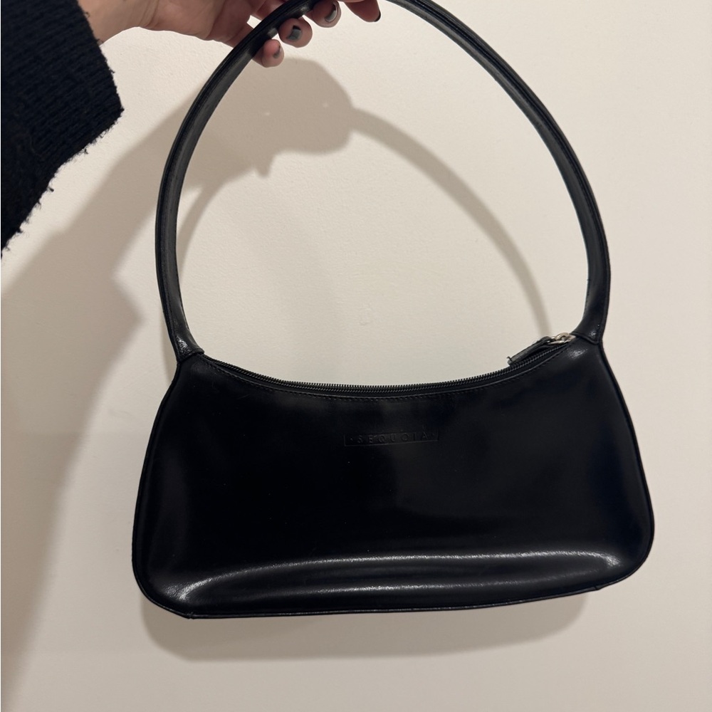 Sequoia Black Leather Shoulder Bag